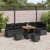 vidaXL Garten-Sofa-Set mit Kissen mit Speicher 9 pcs Schwarz