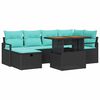 vidaXL Gartensofa-set mit Kissen 7 pcs Schwarz Poly-Rattan