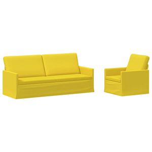vidaXL Sofa-Set 2 pcs Helles Gelb Stoff
