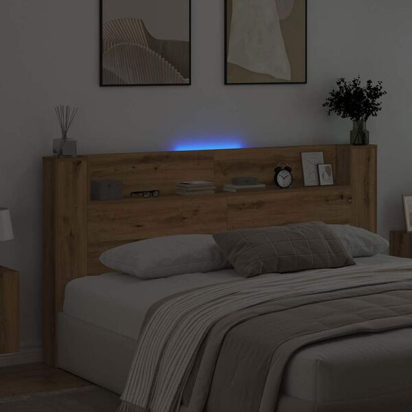 vidaXL Kopfteil Artisan-Eiche 200 x 15 x 103,5 cm Holzwerkstoff