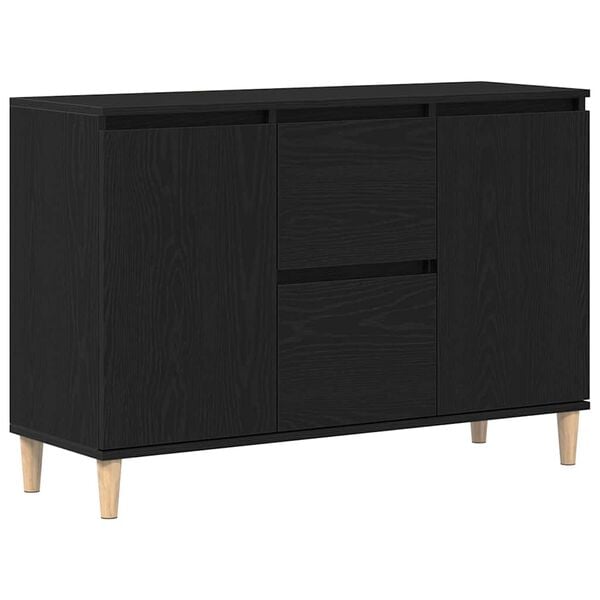 vidaXL Sideboard mit Schubladen Schwarz 102 x 35 x 60 cm Holzwerkstoff