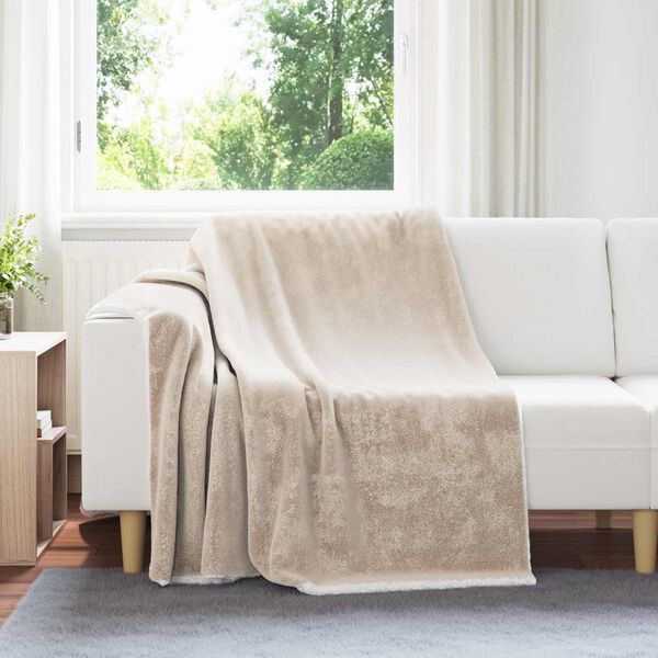 vidaXL &Uuml;berwurfdecke Beige 150 x 200 cm Fleece
