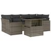 vidaXL 7-tlg. Garten-Sofagarnitur mit Kissen Grau Poly Rattan