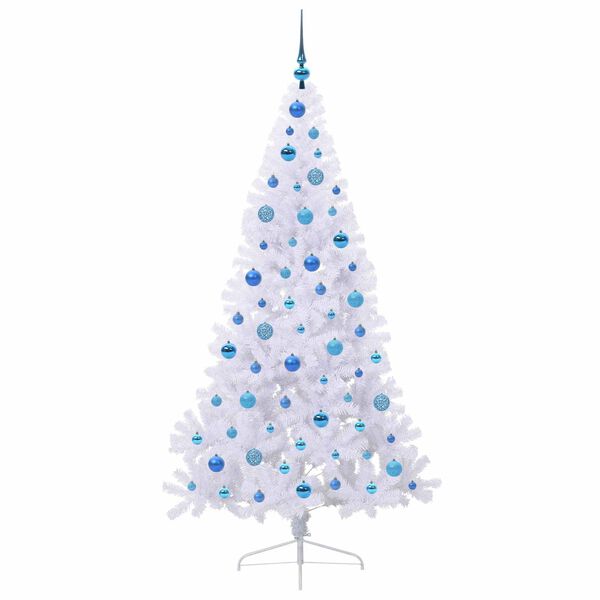 vidaXL K&uuml;nstlicher Weihnachtsbaum Wei&szlig; 180 cm PVC und Stahl
