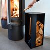 Esschert Design Holzlager Kaminbesteck Schwarz Stahl FF407