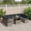 vidaXL Garten-Sofa-Set mit Speicher 10 pcs Grau Poly Rattan