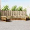 vidaXL Sofagarnituren 10 pcs Natur und Beige Massivholz Akazie