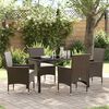 vidaXL Garten Essgruppe mit Kissen 5 pcs Braun Poly-Rattan