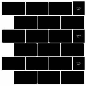 vidaXL U-Bahn-Fliese 10 pcs Schwarz 30 x 30 cm Polyurethan und PET