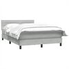 vidaXL Boxspringbett mit Matratze Hellgrau 160x210 cm Samt