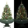 vidaXL Schneiender Weihnachtsbaum mit Schirmfu&szlig; Gr&uuml;n 140 cm