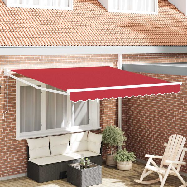 vidaXL Einziehbare Markise Rot 350 x 250 cm Stoff