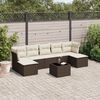 vidaXL 8-tlg. Garten-Sofagarnitur mit Kissen Braun Poly Rattan