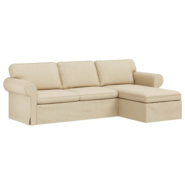 vidaXL Sofa Creme Gesamtabmessungen: 245 x 138 x 80 cm (B x T x H)
