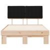vidaXL Bettgestell mit gepolstertem Kopfteil Schwarz 120 x 190 cm