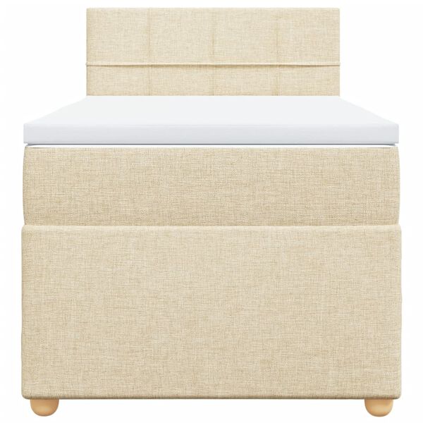 vidaXL Boxspringbett mit Matratze Creme 90x190 cm Stoff