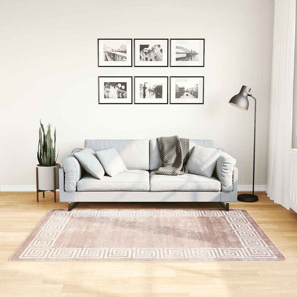 vidaXL Teppich Waschbar Beige 120x180 cm
