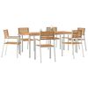 vidaXL Garten Essgruppe 7 pcs Braun Massivholz Teak