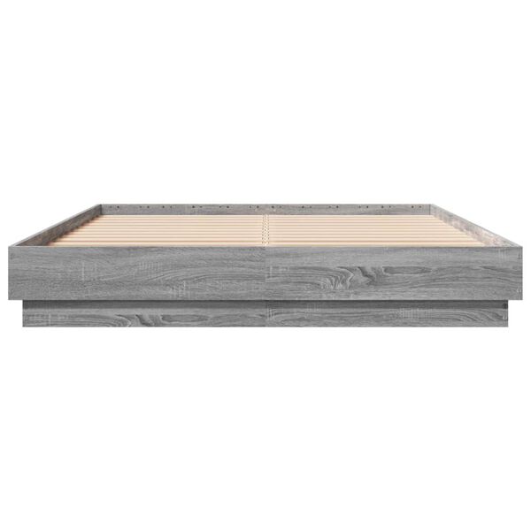 vidaXL Bettgestell Grau Sonoma 160x200 cm Holzwerkstoff
