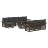 vidaXL Gartensofa-set 11 stk. Grau Poly-Rattan
