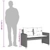 vidaXL 4-tlg. Garten-Sofagarnitur mit Kissen Grau Poly Rattan Glas