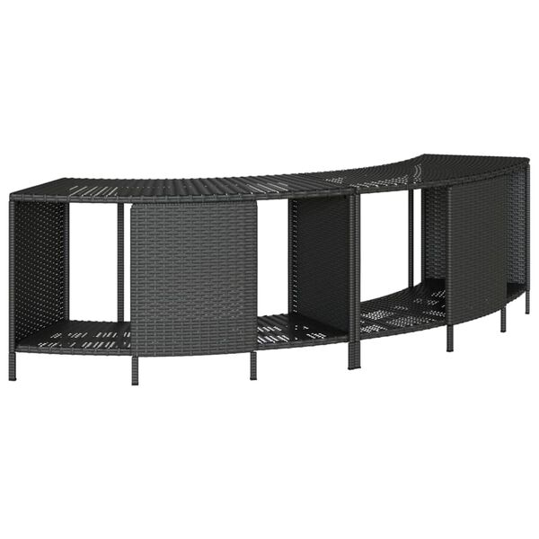 vidaXL Outdoor-Regale f&uuml;r Whirlpool 2 Stk. Schwarz Poly Rattan