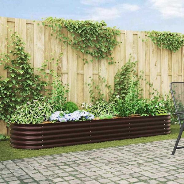 vidaXL Garten-Hochbeet Braun 320 x 80 x 44 cm Stahl