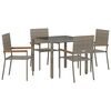 vidaXL Garten Essgruppe 5 stk. Grau Poly-Rattan