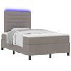 vidaXL Boxspringbett mit Matratze mit LED Taupe 120 x 190 cm Stoff
