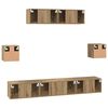vidaXL TV-Schrankset Wandmontiert 7 pcs Artisan-Eiche Holzwerkstoff