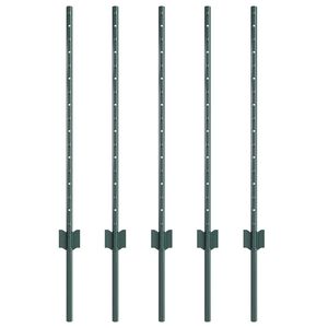 vidaXL Zaunpfosten 5 pcs Gr&uuml;n 120 cm Stahl