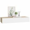 vidaXL Wandmontiertes Schubladenregal Eiche und Wei&szlig; 60 x 23,5 x 10 cm MDF