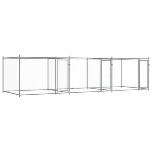 vidaXL Hundezwinger mit T&uuml;ren Grau 6x2x1,5 m Verzinkter Stahl