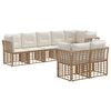 vidaXL Outdoor-Sofagarnitur 8 stk. 8-Sitzer Natur Polyester