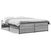 vidaXL Bettgestell Grau Sonoma 120x190 cm Holzwerkstoff und Metall