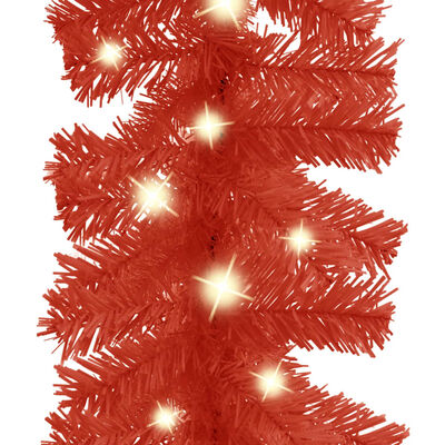 vidaXL Weihnachtsgirlande mit LED 5 m Rot
