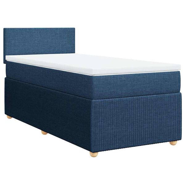 vidaXL Boxspringbett mit Matratze Blau 80x200 cm Stoff