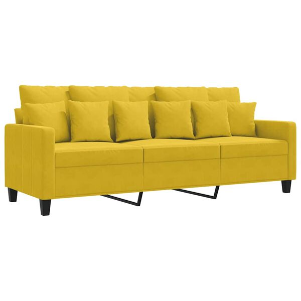 vidaXL 3-Sitzer-Sofa Gelb 180 cm Samt
