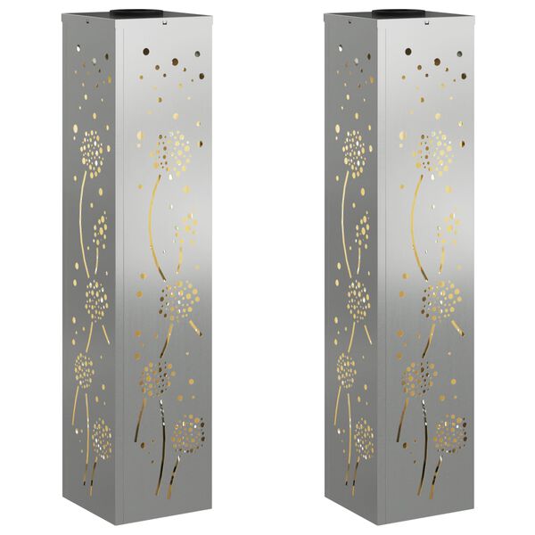 vidaXL Solar LED Weg Licht 2 pcs Rostig Galvanisiert