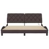 vidaXL Bettgestell mit LED ohne Matratze Dunkelbraun 180x200 cm Stoff