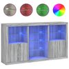 vidaXL Sideboard mit LED-Leuchten Grau Sonoma 181,5x37x100 cm
