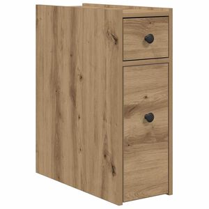 vidaXL Badschrank Schmal mit Rollen Artisan-Eiche Holzwerkstoff