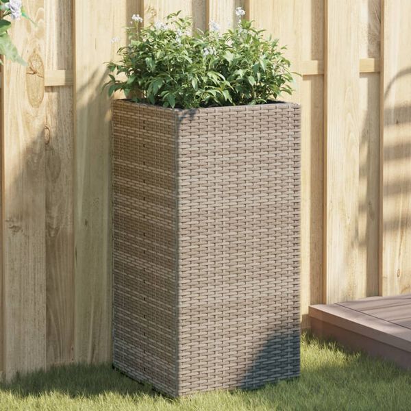 vidaXL Pflanzk&uuml;bel Grau 40x40x80 cm Poly Rattan