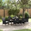 vidaXL Garten Essgruppe mit Kissen 7 pcs Schwarz Poly-Rattan