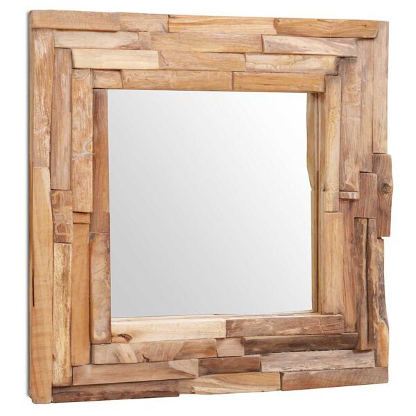 vidaXL Dekorativer Spiegel Teak 60 x 60 cm Quadratisch