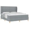 vidaXL Boxspringbett mit Kopfteil Hellgrau 200 x 180 cm Stoff