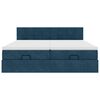 vidaXL Ottoman-Bett mit Matratzen & LEDs Dunkelblau 180x200 cm Samt