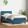 vidaXL Boxspringbett mit Matratze Dunkelblau 80x210 cm Samt