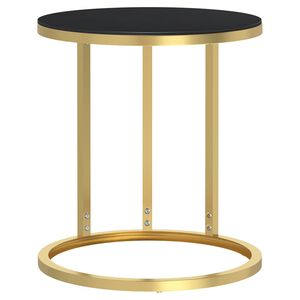 vidaXL Beistelltisch Golden und Schwarz 45 cm Hartglas
