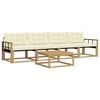 vidaXL Outdoor-Sofagarnitur 5 stk. 4-Sitzer Wei&szlig; und Creme